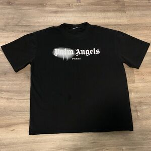 Palm Angels Black Tee with White Logo